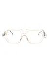 Kuboraum P19 Geometric-frame Glasses In Neutrals