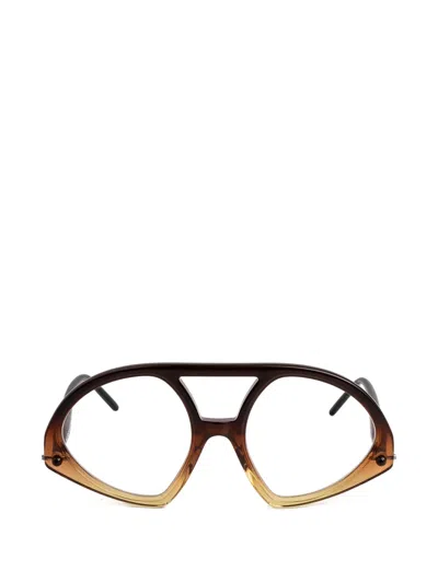Kuboraum P31 Truman Capote Pilot-frame Glasses In Brown
