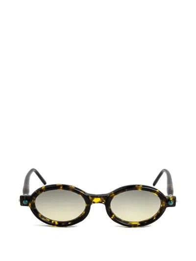 Kuboraum P6 Oval-frame Sunglasses In Brown