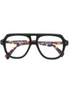 Kuboraum Q4 Pilot-frame Glasses In Brown