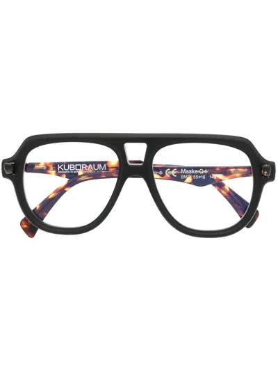 Kuboraum Q4 Pilot-frame Glasses In Brown