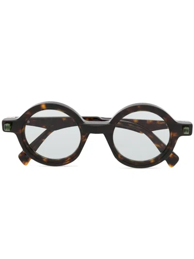 Kuboraum Q7 Round-frame Glasses In Brown