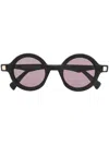 Kuboraum Q7 Round-frame Glasses In Schwarz