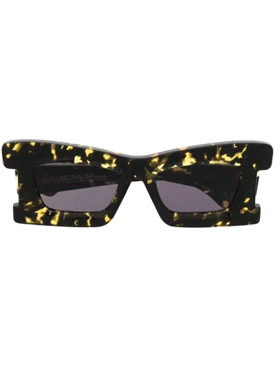 Kuboraum R2 Rectangle-frame Sunglasses In Yh 2grey