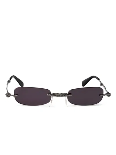 Kuboraum Rimless Ornate-detail Sunglasses In Black