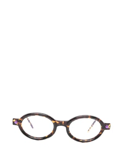 Kuboraum Round-frame Glasses In Brown