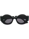 Kuboraum Round-frame Tinted Sunglasses In Schwarz