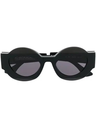 Kuboraum Round-frame Tinted Sunglasses In Schwarz