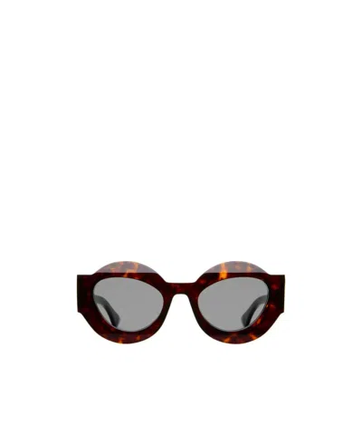 Kuboraum Round Sunglasses In Havana