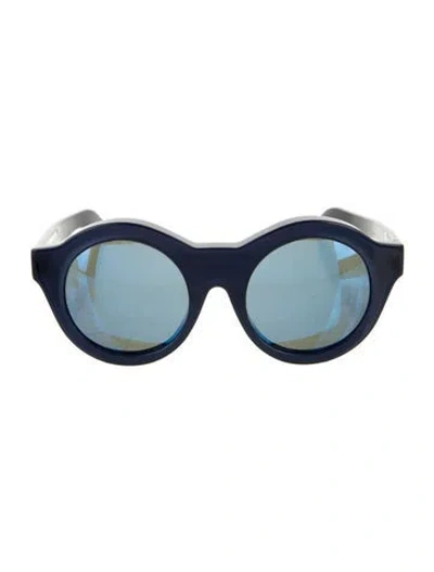 Pre-owned Kuboraum Round Tinted Sunglasses In Blue