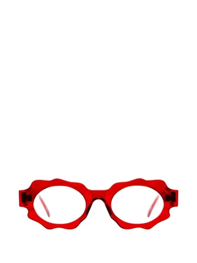 Kuboraum Shaped Glasses In Red