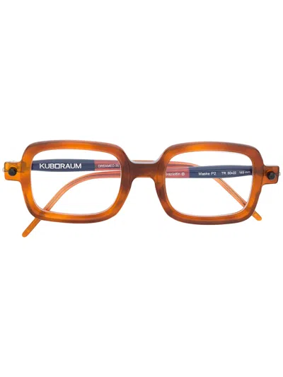 Kuboraum Square Frame Glasses In Brown