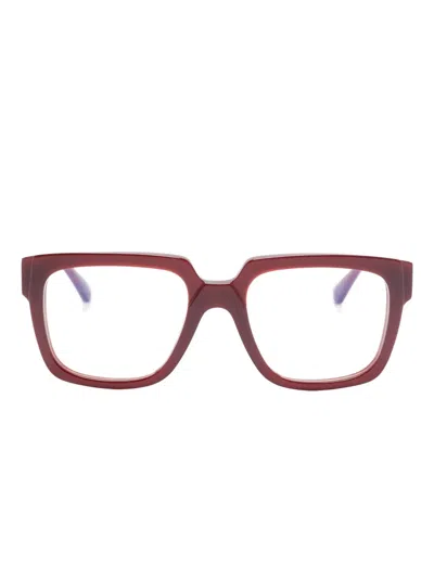Kuboraum Square-frame Glasses In Burgundy