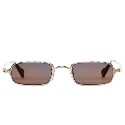 Kuboraum Sunglasses Maske Z18 Lg Glossy Gray/light Gold Unisex In Multi