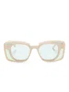 Kuboraum T7 Square-frame Sunglasses In Neutrals