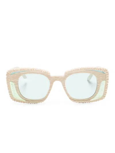 Kuboraum T7 Square-frame Sunglasses In Neutrals