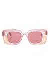 Kuboraum T7 Transparent Square-frame Sunglasses In Pink