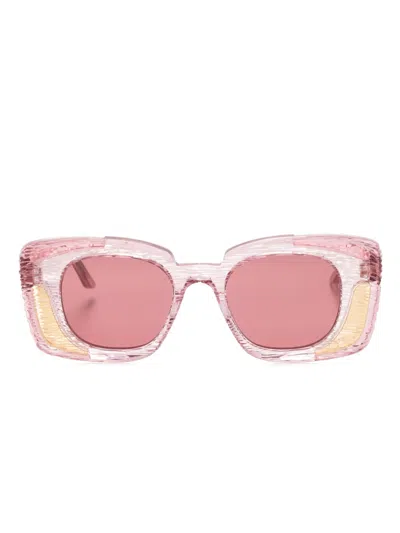 Kuboraum T7 Transparent Square-frame Sunglasses In Pink