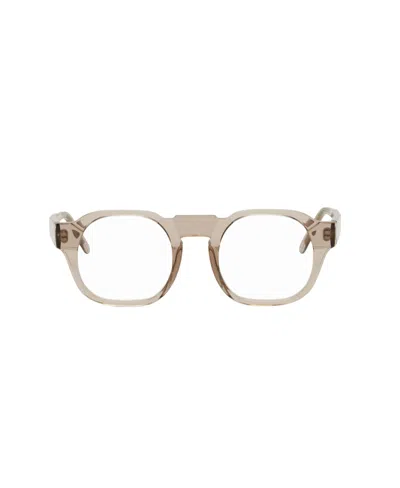 Kuboraum Taupe Logo Round Flat Mirror In Nude