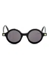 Kuboraum Textured Round Sunglasses In Black