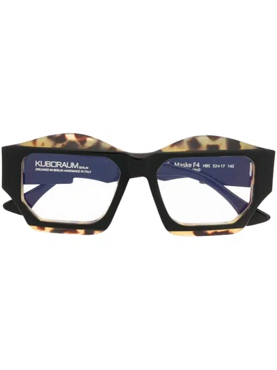 Kuboraum Tortoiseshell-effect Square-frame Glasses In Blau