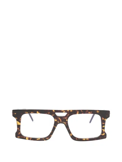 Kuboraum Tortoiseshell-effect Rectangle-frame Glasses In Burgundy