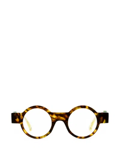 Kuboraum Tortoiseshell-effect Round-frame Glasses In Brown