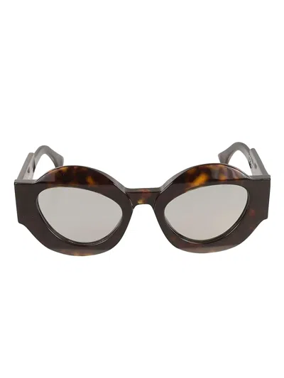 Kuboraum X22 Round-frame Sunglasses In Brown