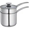 Kuchenprofi Mini Double Boiler Set W/ Glass Lid, 1.6 Qt., 5.5-inch Diameter In Silver