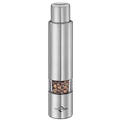 Kuchenprofi Pepper Push Mill Grinder, Stainless & Acrylic In Silver