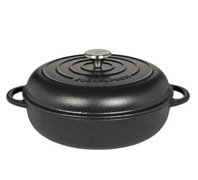 Kuchenprofi Provence Enameled Cast Iron Casserole, 11" Dia., 4.1 Qt In Black