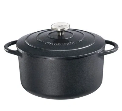 Kuchenprofi Provence Enameled Cast Iron Round Dutch Oven, 11" Dia., 7 Qt In Black