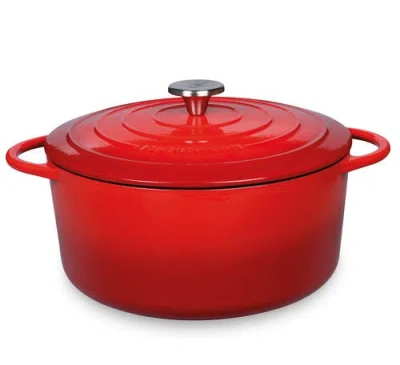 Kuchenprofi Provence Enameled Cast Iron Round Dutch Oven, 11" Dia., 7 Qt In Brown