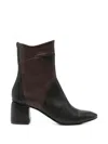 Kudetà Patchwork Leather Ankle Boots In Black