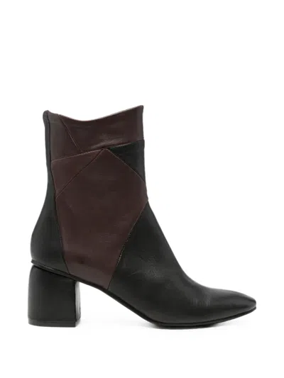 Kudetà Patchwork Leather Ankle Boots In Black