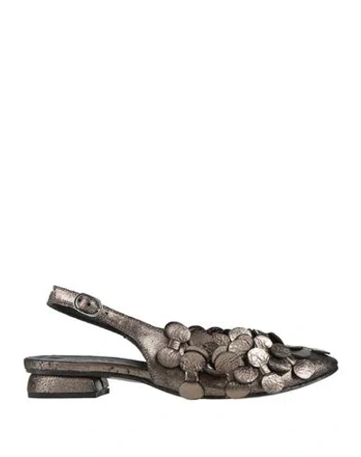 Kudetà Woman Ballet Flats Charcoal Size 8.5 Leather In Grey