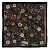 Kueen Women's Black / Grey / Red Silk Scarf - Forgotten Flowers - Black In Multi