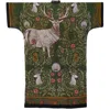 Kueen Women's Green / Black Silk Kimono - White Stag In Green/black