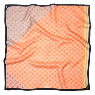 Kueen Women's Grey / Neutrals / Black Silk Scarf - Small Crown - Soft Apricot In Multi