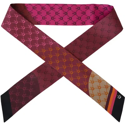 Kueen Women's Pink / Purple / Red Silk Scarf - Crown - Burgundy