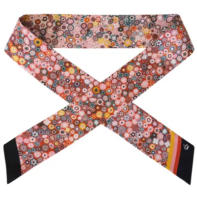 Kueen Women's Pink / Purple / Red Silk Scarf - Millefiori - Pink