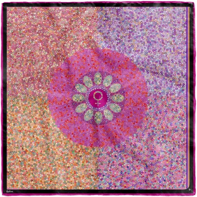 Kueen Women's Pink / Purple Silk Scarf - Millefiori  Pink