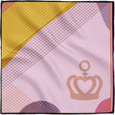 Kueen Women's Purple / Black / Red Silk Scarf - Crown Collection - Princess Pink In Multi