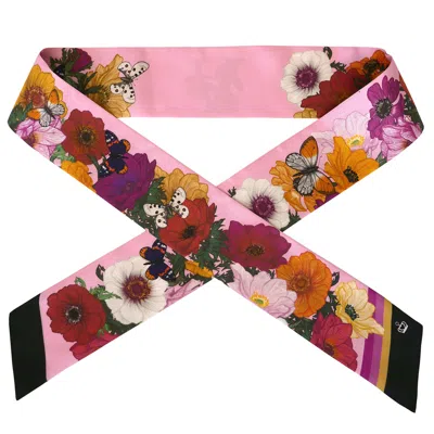 Kueen Women's Silk Scarf - Amazing A - Anemone - Pink