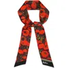 Kueen Women's Silk Scarf - Poppy - Wine In Red