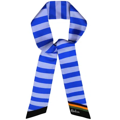Kueen Women's Silk Scarf - Stripes - Blue