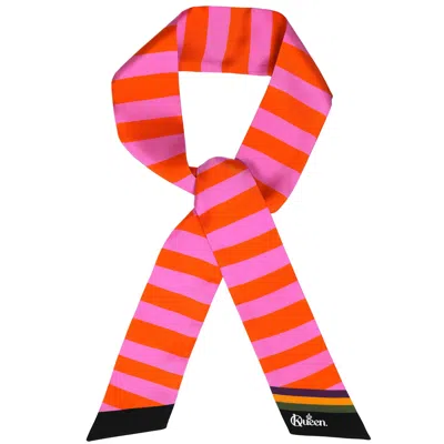 Kueen Women's Silk Scarf - Stripes - Pink