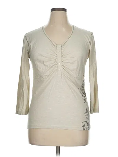 Pre-owned Kuhl 3/4 Sleeve Top Ivory V Neck Tops In White