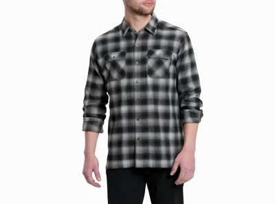 Kuhl Dillingr Flannel Long Sleeve Shirt In Iron Mountain In Black