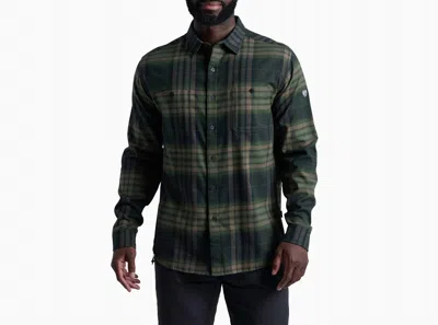 Kuhl Fugitive Flannel Long Sleeve Shirt In Dark Forest In Green
